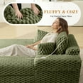 thumbnail image 4 of COOLHUT 46.7" W Oversized Floor Chaise Lounge Chair Sofa with Cup Holders, Cloud Plush Floor Sofa Bed Upholstered Deep Seat Sleeper Reading Chair Couch for Living Room, No Assembly, Olive Green, 4 of 8