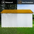 thumbnail image 2 of 10x12 FT Outdoor Storage Shed, Metal Garden Tool Shed with Vents, Window and Bulit-in Hooks, Waterproof  Organization for Home/Backyard/Garden Tools/Lawn Storage, Yellow+White, 2 of 7