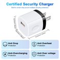 thumbnail image 2 of USB Charger Block,FiveBox 1A USB Wall Charger Block with 1pc Nylon Android Type C Charger Cable USB C Charging Cable 6ft USB Brick Phone Charger Adapter USB Charger Box Fast Charging Block,White, 2 of 9