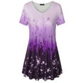 thumbnail image 1 of SHEOWO Women's Plus Size Gradient Tunic Tops Short Sleeve Casual T Shirt Loose Blouse, 1 of 3
