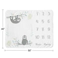 thumbnail image 6 of Sweet Jojo Designs Sloth Blue Grey and White Fleece Milestone Baby Blanket 3 Piece Set, 6 of 6