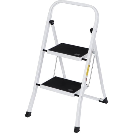 Step Ladder, 2 Step Stool Ergonomic Foldable with Wide Anti-Slip Pedal, Multi-Use for Household, Kitchen and Office (300 LBS Capacity)