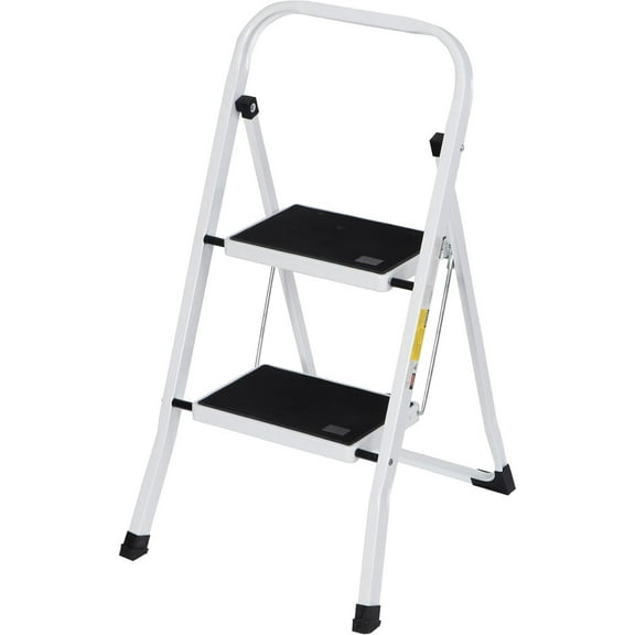 Step Ladder, 2 Step Stool Ergonomic Foldable with Wide Anti-Slip Pedal, Multi-Use for Household, Kitchen and Office (300 LBS Capacity)