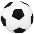 thumbnail image 3 of Juguetes de fútbol multifuncionales, peluche de fútbol, cojín con forma de balón de fútbol, color negro, 3 of 7