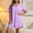 Purple, variant on jtjvou Women's Casual Button Up Collared V Neck Dress Short Sleeve Solid Color Tunic Mini Dresses with Pockets Black L