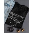 thumbnail image 3 of Believe In The Magic Graphic Women Black T-Shirt, Female Small, 3 of 4