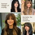 thumbnail image 5 of SPOKKI Pack of 4 Clip-In Bangs, Fake Bangs, Fringe Hair Clip in Fringe for Women (Light Brown, Dark Brown, Brown-Black, Black), 5 of 7