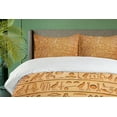 thumbnail image 4 of Ambesonne Egypt Duvet Cover Sets, Hieroglyphs Composition, 2-Queen, Pale Orange Amber, 4 of 7