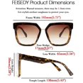 thumbnail image 4 of FEISEDY Fashion Women Men Sunglasses Square Frame Metal Shape Nesting Lenses B2595, 4 of 13