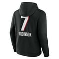thumbnail image 3 of Men's Bijan Robinson Black Atlanta Falcons Team Wordmark Name & Number Pullover Hoodie, 3 of 3