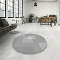 thumbnail image 3 of Ahgly Company Indoor Round Patterned Battleship Gray Area Rugs, 3' Round, 3 of 6