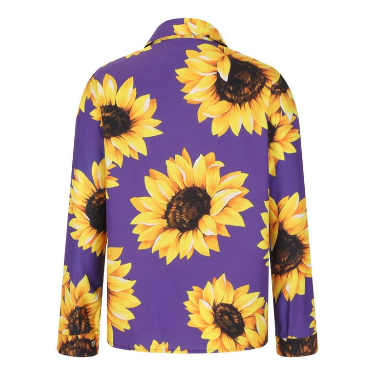 Amtdh Womens Shirts Sunflower Graphic Sweatshirts Long Sleeve
