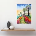 thumbnail image 2 of Countryside House Path With Flowerbeds Modern Folk Art Landscape Watercolour Painting Large Wall Art Poster Print Thick Paper 18X24 Inch, 2 of 5