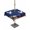 Navy Blue, variant on Outdoor Tablecloths with Umbrella Hole & Zipper, Rustic Crane Round Tablecloth 54 Inch, Vintage Red Teal Spring Floral Botanical Waterproof Table Cloth, Patio/Pool/Picnic Table Covers