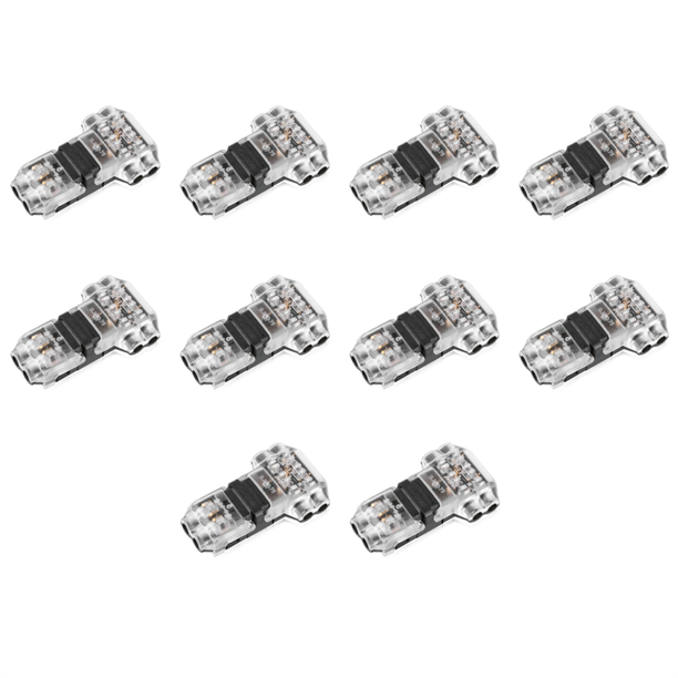 10 Conectores de Cable, Conectores de Cable de Bajo Voltaje, Conectores de Cable con Conector en T, Conectores de Empalme de Cable de 2 Pines con Conector en T