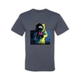 thumbnail image 2 of Wild Bobby, Colorful Cosmic Neon Astronaut Lunar Spaceman Moon Galaxy, Fashion, Men Graphic Tee, Vintage Heather Blue, 4X-Large, 2 of 4