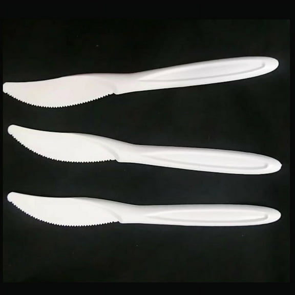 tooloflife 100Pcs Disposable Tableware Knife/Fork/Spoon for Party Picnic Cutlery Clean Plastic White/Black/Clear