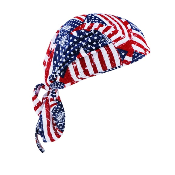 Ergodyne Chill-Its 6615 Absorptive Moisture-Wicking Dew Rag, Stars & Stripes
