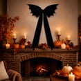 thumbnail image 3 of Clearance Black Bat Bow, Gothic Large Velvet Ribbon Bow for Fall Porch Wreath Fence Wall, 1 Pack, 3 of 11