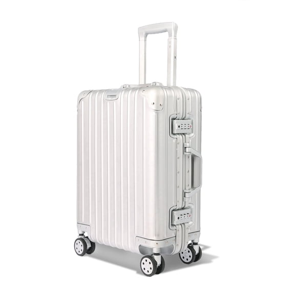 Gliderra All Aluminum Carry on Luggage 20 inch Lightweight Durable Suitcase Silver