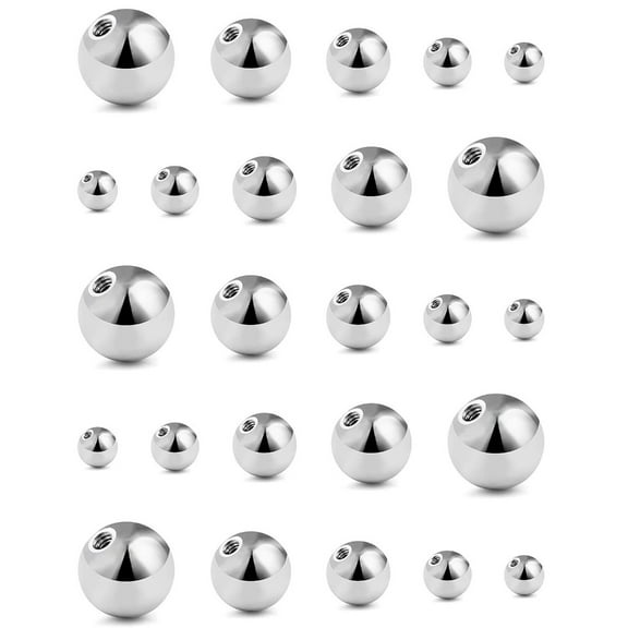 25Pieces Alloy Balls Replacement Piercing Part Piercing Supplies for Jewelry