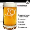 thumbnail image 2 of Retro Birthday Etched 16oz Beer Mug 70th Birthday Gift, 2 of 5