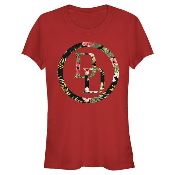 Juniors Marvel: Daredevil Tropical Initials Icon T Shirt
