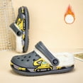 thumbnail image 3 of Boys Girls Slippers Cute Cartoon Hollow Out Clogs Winter Furry Lined Adjustable Slip on House Shoes, 3 of 5