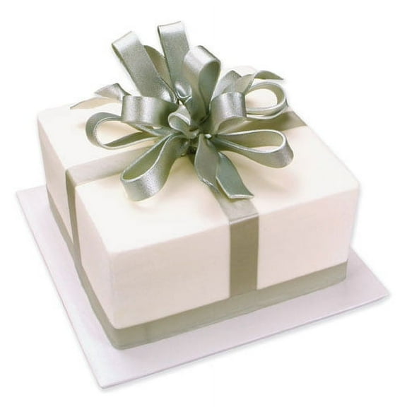 Edible Shimmering Cake Decoration Ribbon -6Strips - Silver