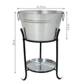 thumbnail image 4 of Sunnydaze Galvanized Steel Ice Bucket Drink Cooler with Stand and Tray, 4 of 10