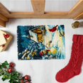thumbnail image 6 of Latch Hook Rug Kit Snowy Scene with Snowman Bird House Pre-printed Handmade Carpet Crochet Yarn Craft DIY Hook and Latch Door Mat Tapestry for Home Floor Decoration 52x38cm-1, 6 of 8