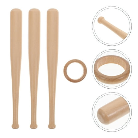

baseball rack 1 Set of Wooden Mini Baseball Bats Shape Baseball Holder Baseball Stand