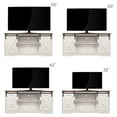 thumbnail image 3 of TV Stand Sliding Barn Door Modern & Farmhouse Wood Entertainment Center, Storage Cabinet Table Living Room with Adjustable Shelves for TVs Up to 65", Distressed White & Rustic, 3 of 7