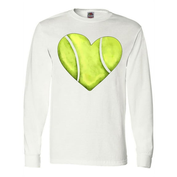 Inktastic Tennis Ball in Heart Long Sleeve T-Shirt
