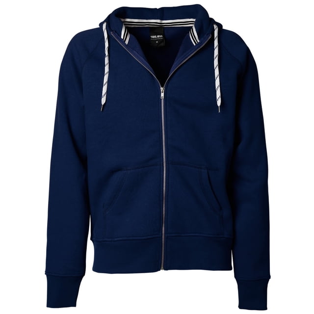 Tee jays - Sudadera con capucha con cremallera completa hombre caballero (Burdeos)