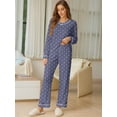 thumbnail image 4 of MINTREUS Women's Pajamas Long Sleeves Tops and Long Pants Set Oversized 2 Pajamas Sets, 4 of 9