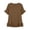 Coffee, variant on Womens Summer Short Sleeve Tops Trendy Cotton-Blend Boat Neck Ruffle T-Shirt, Casual Loose Solid Color Top