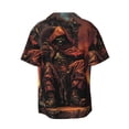 thumbnail image 7 of Picia Dark Skull King Throne Men's Linen Shirts Short Sleeve Cuban Beach Shirts Casual Shirts Button Down Shirt for Men Beach Summer Wedding Shirt-Large, 7 of 7