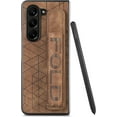 thumbnail image 4 of Phone Case for Samsung Galaxy Z Fold 5 5G 2023 and Cell Accessories Leather Cover with S Pen Holder Slot Wrist Strap Protective Hard Rugged Hybrid ZFold5 Z5 Fold5 5Z ZFold55G Women Men Brown, 4 of 9