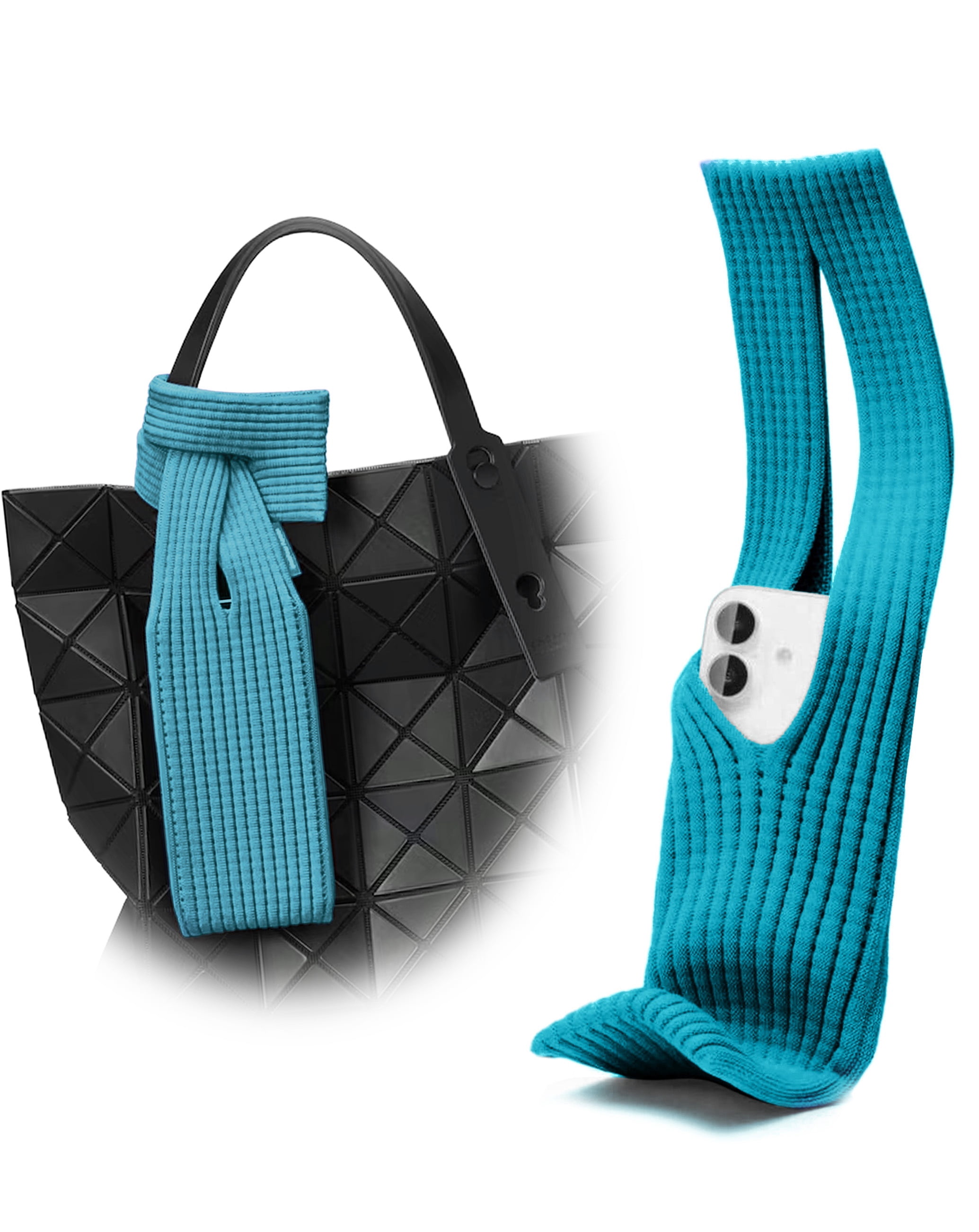 Short Soft Stretch Knit Phone Sleeve - Teal