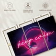 thumbnail image 6 of Elephant Stock Keep Calm Neon Wall Art - Horizontal Multi Panel Canvas - Living Room Wall Decor - Inspirational And Typography Multi Panel - Pink And Blue Decor - 57" x 36", 6 of 8