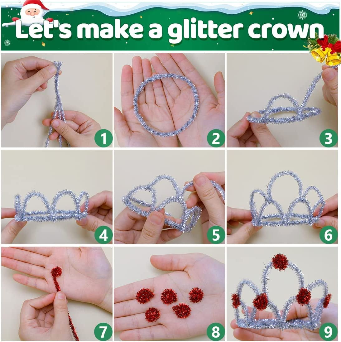 Pipe Cleaners, Pipe Cleaners Craft, Arts and Crafts, Crafts, Craft Supplies,  Art Supplies (Silver Glittery)… - Yahoo Shopping