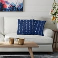 thumbnail image 6 of Elegant Dark Blue Cotton Pillow for Sofa from Parkland Collection (18” x 18”), 6 of 6