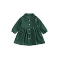 thumbnail image 1 of Gureui Kids Baby Girls Corduroy Dress, Long Sleeve Turn-down Collar Button-down Solid Fall Dress, 1 of 7