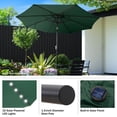 thumbnail image 2 of Villacera 9' LED Lighted Outdoor Solar Powered Patio Umbrella with 8 Steel Ribs, Forest Green, 2 of 11