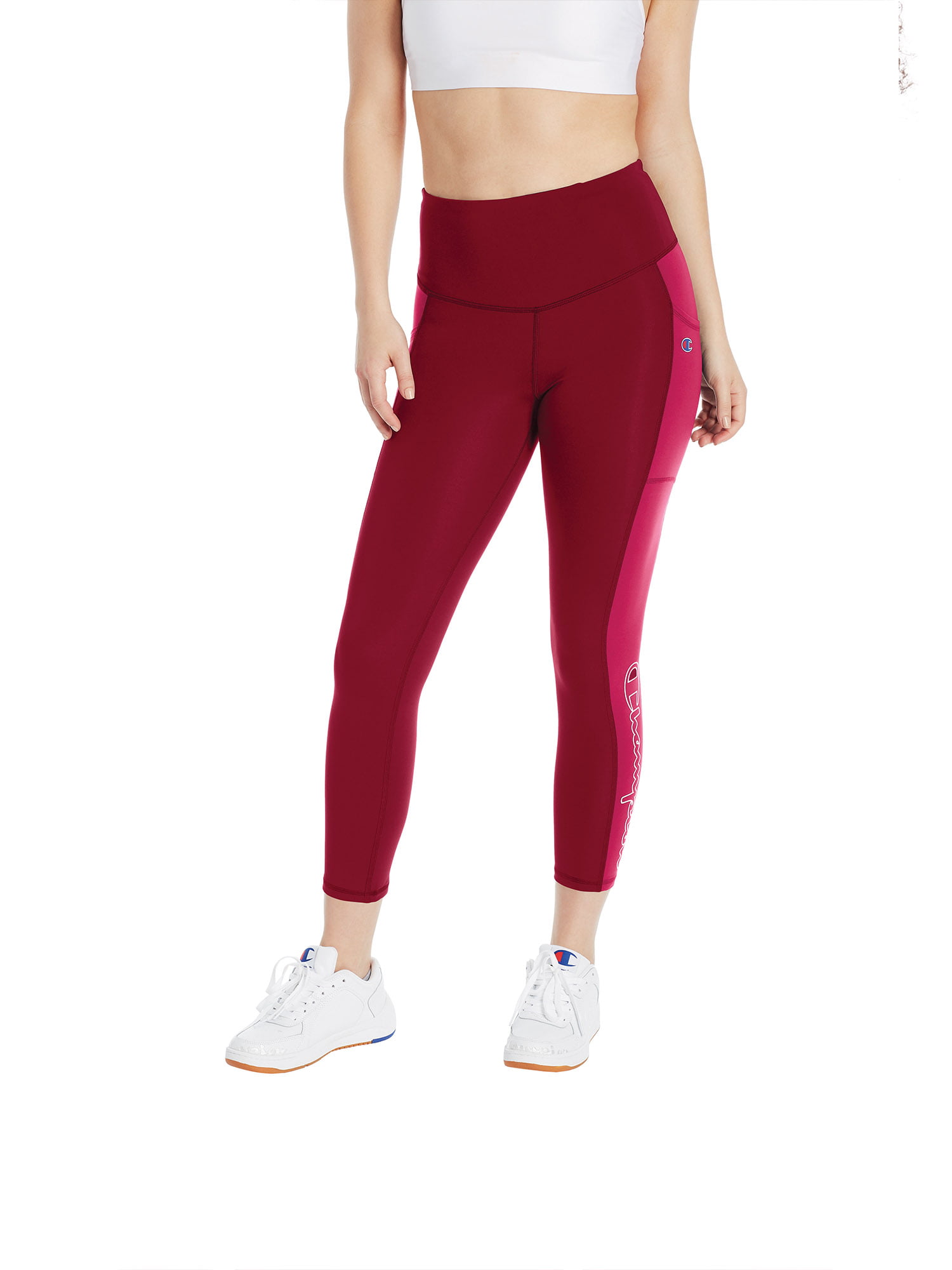 Champion Women's 7/8 Leggings Authentic Double Dry Stretch 25-inch inseam pocket 
