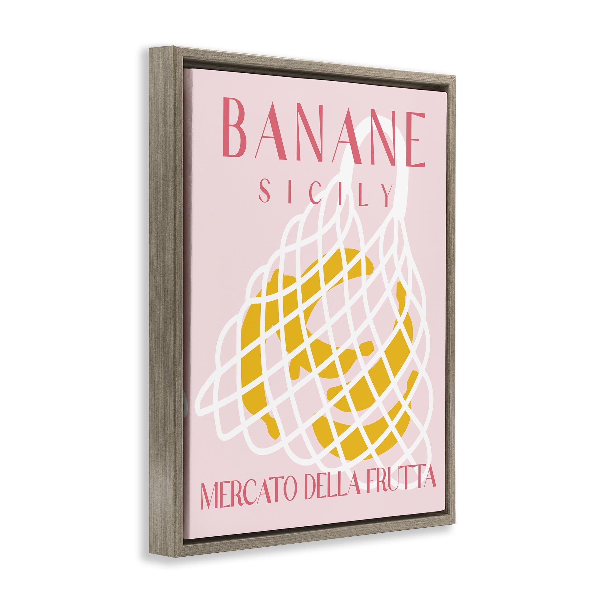 Stupell Industries Modern Banana Fruit Market Food & Beverage Painting Brown Floater Framed Canvas Art Print Wall Art, 17 x 21