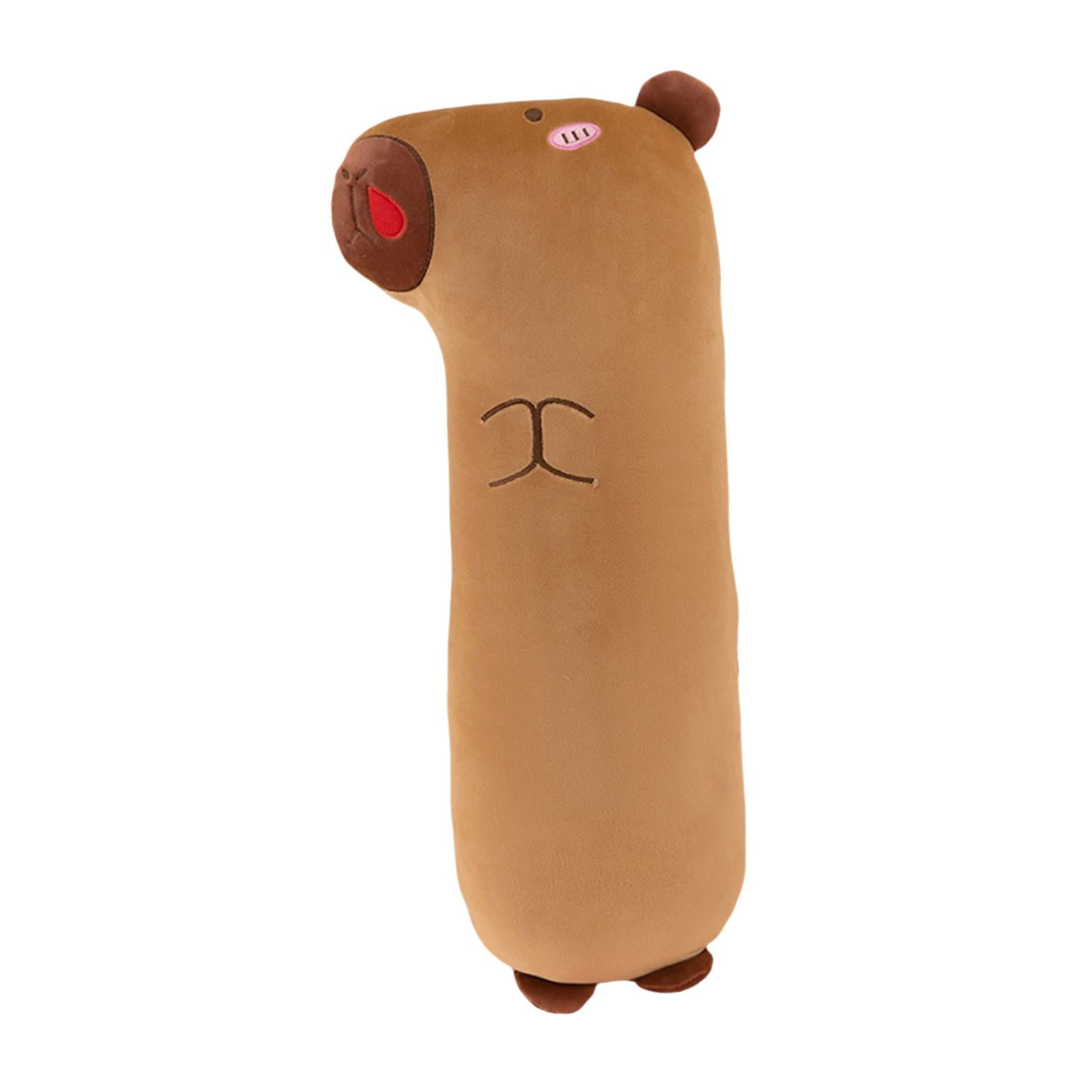 Tongina Capybara Animal Long Washable Removable Toy Sleep Pillow for Bedroom Home Office Decor red