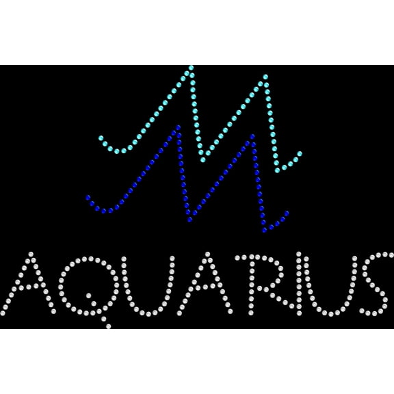 Rhinestone Bling Sparkle Iron On Transfer DIY Zodiac Bling Aquarius
