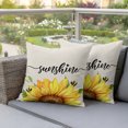 thumbnail image 3 of Outdoor Pillow Covers 18x18 Set of 2, Sunflowers Waterproof Patio Throw Pillow Covers for Couch Sofa Chair, Farmhouse Bees Vintage Sunshine Summer Decorative Pillowcases for Throw Pillows, 3 of 9